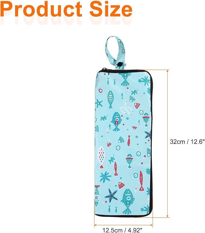 HARFINGTON 2pcs Wet Umbrellas Bag 4.9" x 12.6" Superfine Fiber Strong Water Absorption Umbrella Case Cover Portable Waterproof Case for Storage Travel Home Outdoor, Sky Blue
