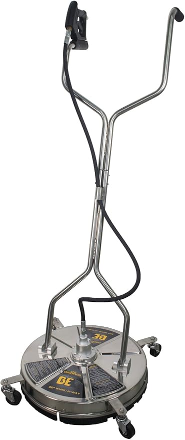 BE Power Equipment 20" Whirl-A-Way Stainless Steel Commercial Pressure Washer Surface Cleaner for Hot/Cold Water