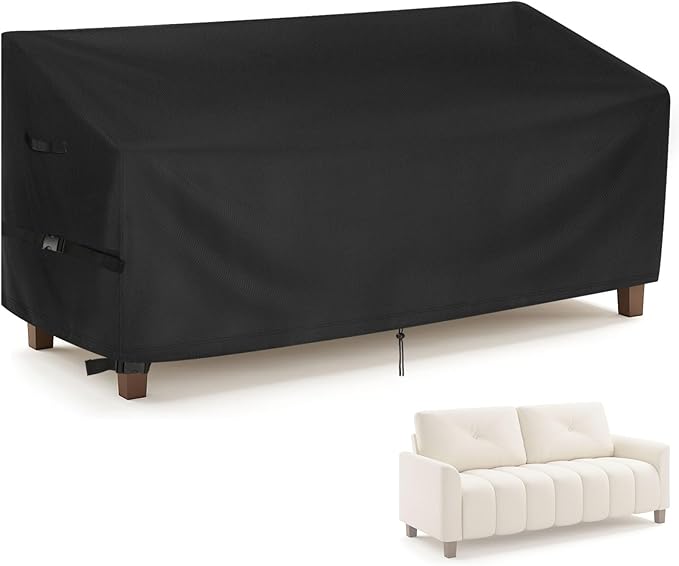Patio Sofa Cover for Outdoor Furniture, 80inch Outdoor Couch Cover Waterproof and Heavy Duty for Large 3-Seater Loveseat,Couch,Glider and Bench-80"L x 38"W x 35"H