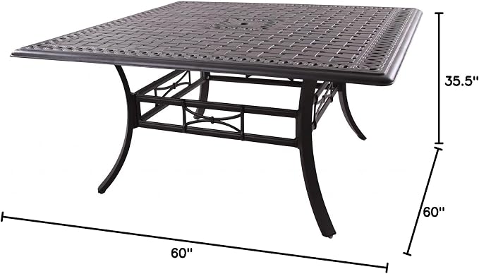 Darlee Series 88 Square Patio Counter Height Table in Antique Bronze