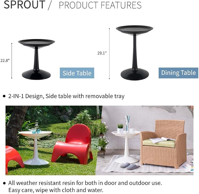 Lagoon Sprout White Round Side Table