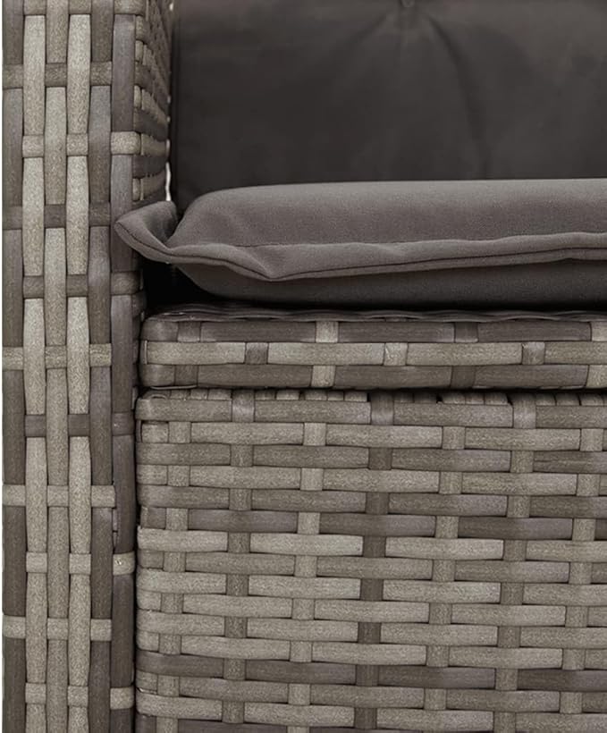 Patio Furniture Sets,Outdoor loveseat,Patio Conversation Sets,5 Piece Patio Dining Set with Cushions Gray Poly RattanSuitable for Patio, Garden, Gazebo Low