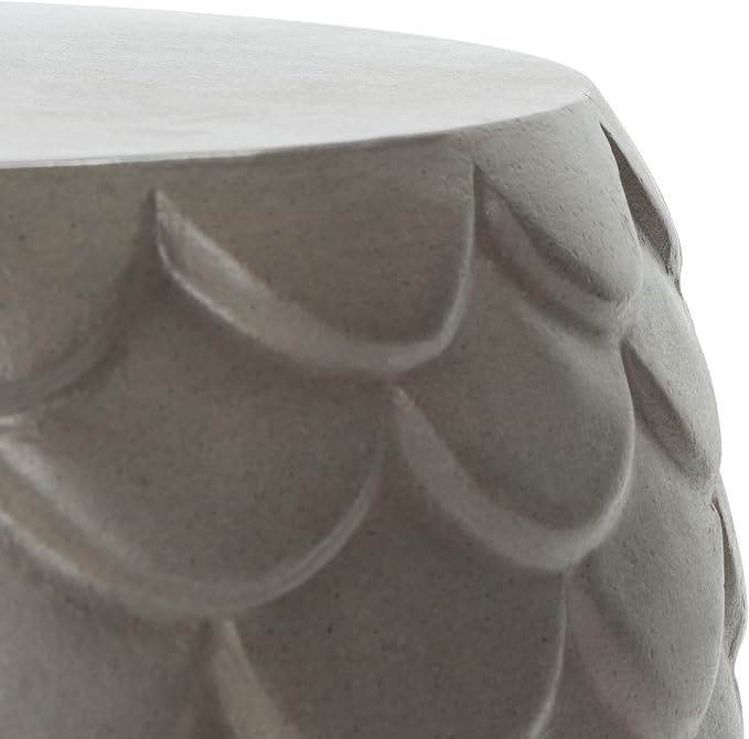 SAFAVIEH Outdoor Collection Julyvia Modern Dark Grey Concrete Accent Table (Fully Assembled) VNN1037A