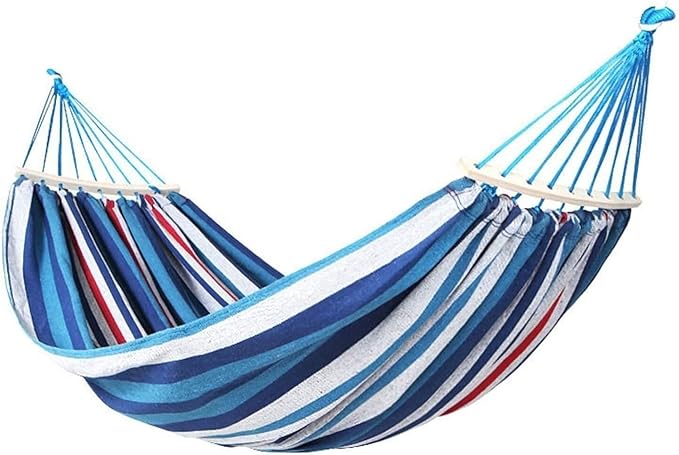 Camping Hammock Bed Outdoor Camping Travel Hammock Thick Canvas Hammock Adult Anti-Rollover Swing for Indoor Outdoor Gardens Hammock Swing (Color : A, Size : 200 * 150cm)