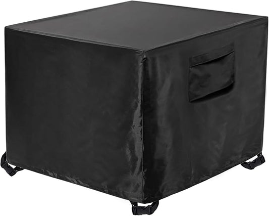 WOMACO Patio Square Fire Pit Cover Waterproof Outdoor Table Covers 31 x 31 inches Windproof Fire Table Firepit Protector - 31" x 31“ x 24”, Black