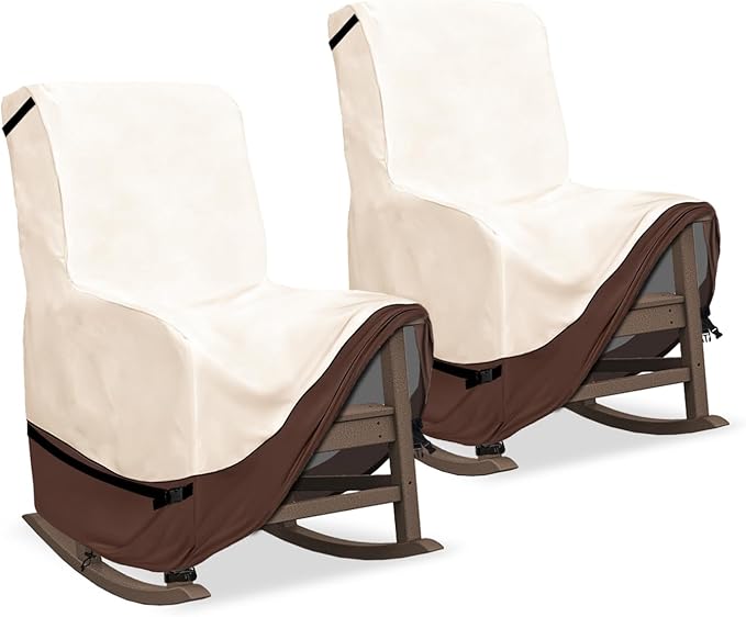 Outdoor Rocking Chair Covers 2 Pack,600D Heavy Duty Waterproof Outdoor Chair Covers,Outdoor Furniture Covers for All Weather Protection