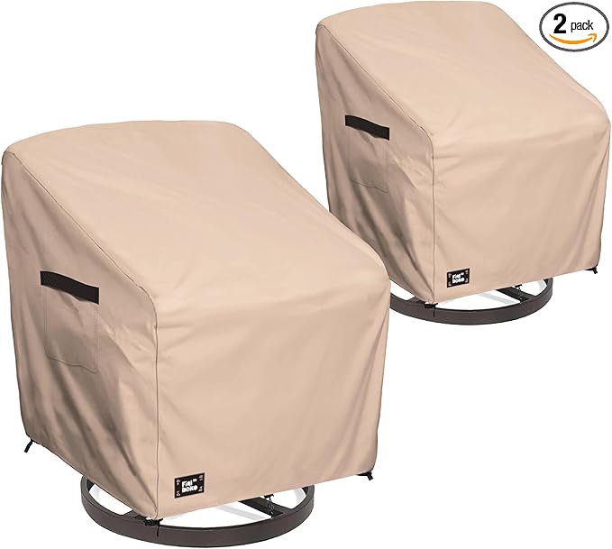 Patio Chair Covers 2 Pack,35Wx37Dx38H inches Outdoor Chair Covers,100% Waterproof Heavy Duty Outdoor Furniture Covers Waterproof,Light Brown Modern Style Patio Furniture Cover