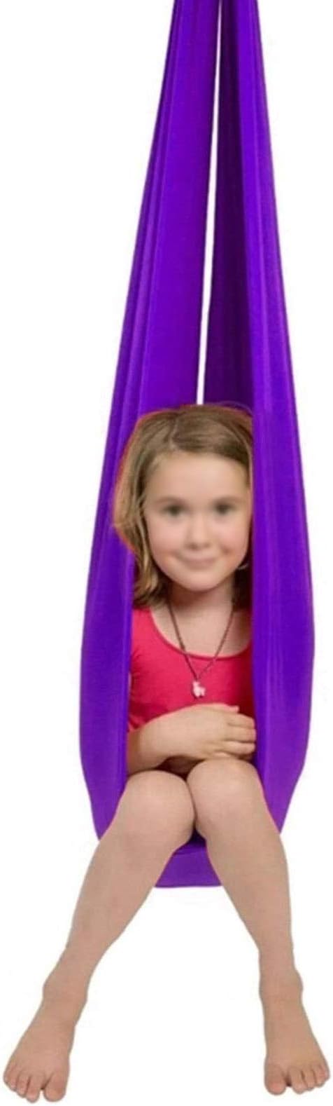 Therapy Swing Sensory Cuddle Hammock Home Outdoor for Kids Child and Teens Autism ADHD Aspergers Load Up to 440LB with Special Needs Children Toy Swing (Color : Purple, Size : 150 x 280 cm)