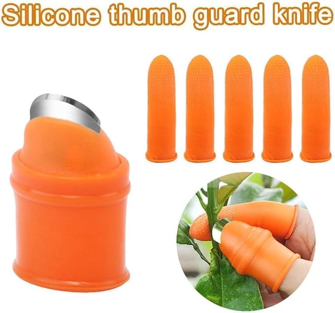 Fruit and Vegetable Picking Potted Plants Trim Silicone Thumb Knife Set, Picking Portable Knife, Easy Gadgets, Garden Tools