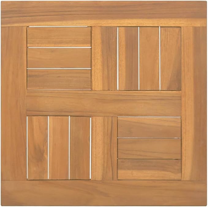 Square Solid Teak Wood Table Top 15.7 x 15.7 Inch, Weather Resistant Indoor Outdoor Replacement Tabletop for Dining Room, Cafe, Restaurant, Brown