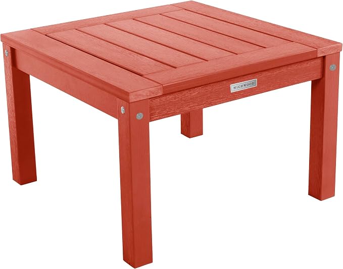 highwood AD-DSST1-RED Adirondack Side Table, Rustic Red