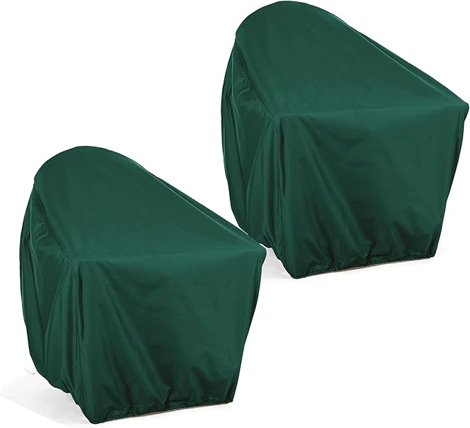 Covermates Adirondack Chair - Light Weight Material, Weather Resistant, Elastic Hem, Seating and Chair Covers, 32W x 34D x 38H - Set of 2, Green