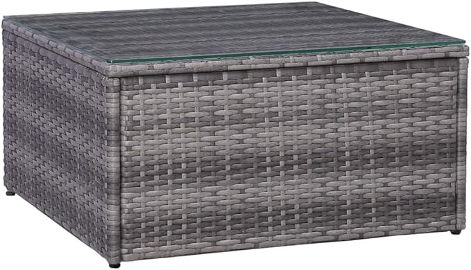 Patio Lounge Set with Cushions,Outdoor Tables and Chairs,Outdoor Furniture Sets,Patio Conversation Sets,for Garden,Deck,Backyard,7 Piece Poly Rattan Gray