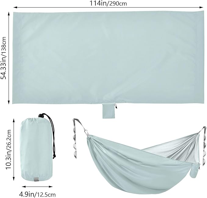 Bluish Grey 330lb Capacity Hammocks for Camping with Hanging Rope Indoor Hammock for Outside Patio Backyard Poolside Base para hamaca