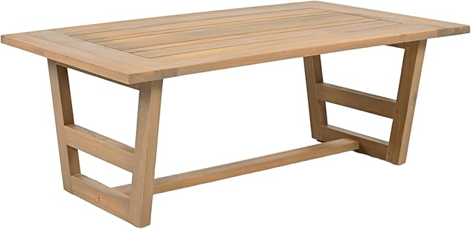 Merax Outdoor Acacia Furniture Set, 4 Pieces Patio Sectional Conversation Chat 4-Seat Sofa Set with Coffee Table and Club Chairs for Garden, Backyard, Balcony, Light Teak Finish, Beige Cushion