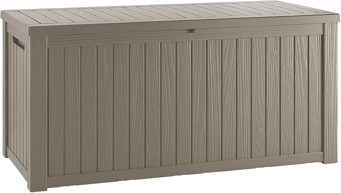 180 Gallon Outdoor Storage Box, Large Storage Deck Box for Patio Furniture Accessories, Garden Tools, Indoor Storage for Cushion, Grey