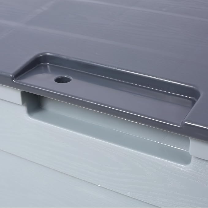 75 Gallon Resin Deck Box for Outdoor Storage Plastic Gray