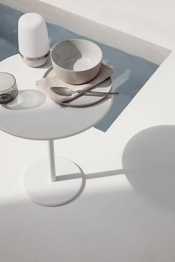 Blomus Stay Outdoor Side Table, Wide 50x35cm / 19.7x13.8in, White