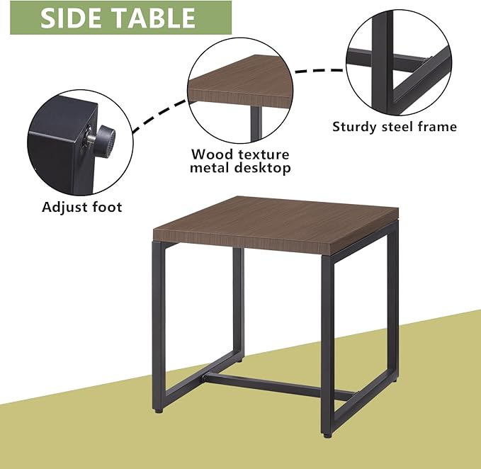 Rilyson Wicker Outdoor Patio Furniture Set - 5 Piece Patio Conversation Sets with Swivel Rocker Chairs, Ottomans and Side Table, Thick Cushions, Waterproof Wicker, for Porch Deck Brown/Beige
