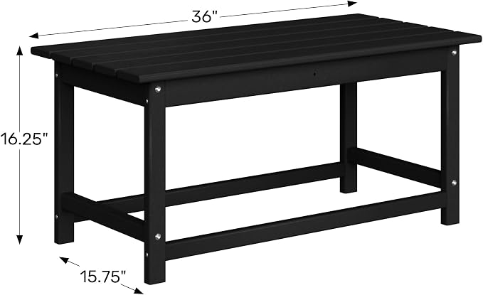 WestinTrends Malibu Outdoor Coffee Table, 35" x 17.5" All Weather Poly Lumber Patio Adirondack Coffee Table for Garden Lawn Porch Balcony, Pacific Blue