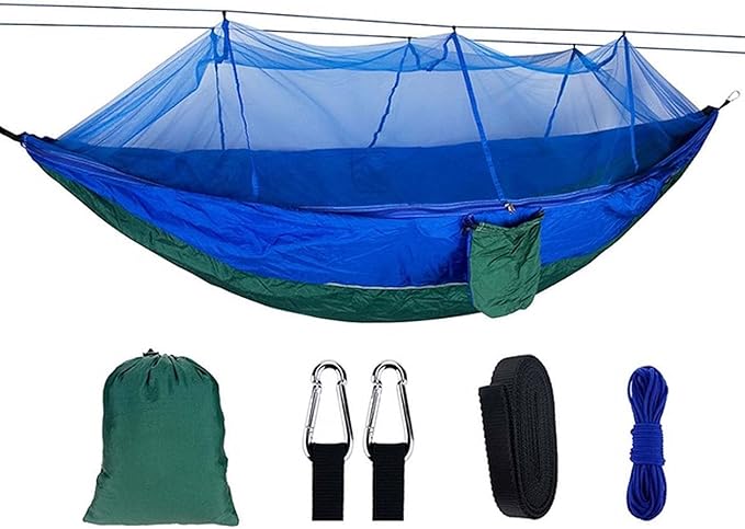 Hammocks for Camping, Portable Hammock for Trees, 2 Person Hammock, Lightweight Hammock with Tree Straps and D-Shape Carabiners, for Outdoor, Indoor