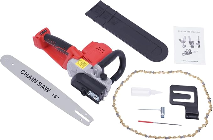 Chainsaw Mini Hand Saw 6" Handheld Mini Chainsaw Cordless Electric Chainsaw Portable Battery Powered Chainsaws Tree Saw- CHAINSAW ONLY, BATTERY AND CHARGER NOT INCLUDED
