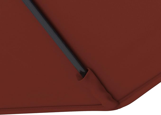 California Umbrella 11Ft Sunbrella Patio Umbrella, Fiberglass Ribs, Hand-Crank, Tilt-Collar, Black Frame, Terracotta Fabric