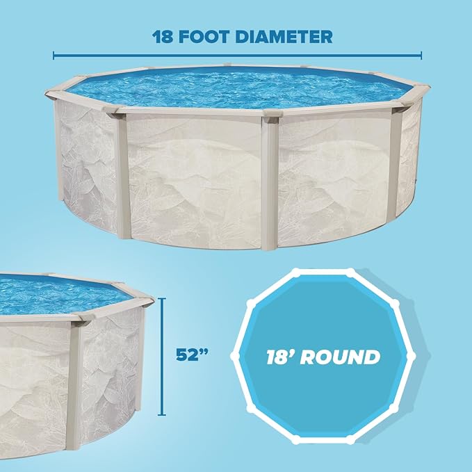 Boulder 18' x 52" ATS+ Easy-Build Steel Above Ground Swimming Pool Kit by WaterThat