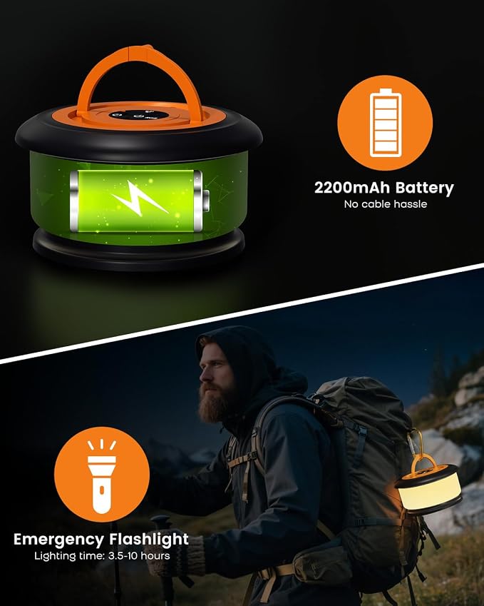Camping String Lights, Retractable 32.8FT Rechargeable Fairy Light | Quick Storage RGB Flash Lamp Outdoor Waterproof, Portable Hanging Lantern for Outside Tent Patio Awning Garden RV Essentials