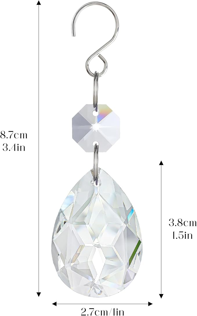 10 Pcs 3 Inch Clear Crystal Bauhinia Prisms Chandelier Decor | Clear Crystal Bauhinia Prisms Pendants Chandelier Replacement Beads Suncatcher Hanging for Window Wedding DIY Craft Decor