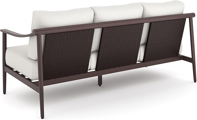 New Classic Furniture Moana Aluminum Metal Patio Conversation Sets for 5 (Ivory) – Stylish Outdoor Patio Conversation Sets – Outdoor Furniture Sets for Balcony, Deck, or Small Outdoor Spaces