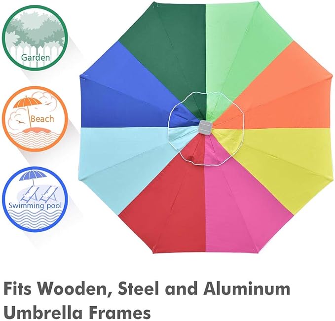 Yescom Patio Umbrella Replacement Outdoor Canopy Beach Backyard Market Table Top Cover