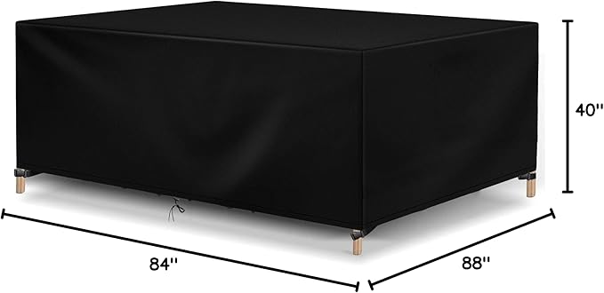 Outdoor Patio Furniture Covers Waterproof 600D Rectangular Outdoor Table and Chair Set Cover Wind Dust Proof Anti-UV Durable Patio Sectional Couch Cover 88" L x 84" W x 40" H / 220x210x100cm