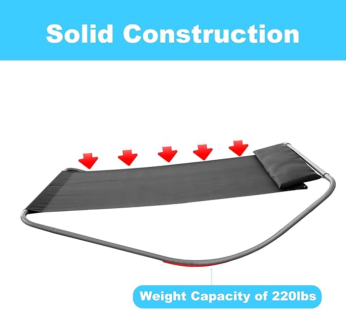 Rocking Sun Lounger for Extra Wide Single, Swimming Pool Bed, Chaise Lounge cot - Lightweight,Portable, Waterproof for Beach Camping Pool Backyard Garden (38")