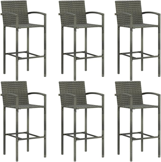 Patio Bar Set,Patio Lounge Set,Conversation Sets,Outdoor Garden Table and Chairs Sets,Outdoor Patio Furniture,for Patio,Backyard,Garden,7 Piece Gray
