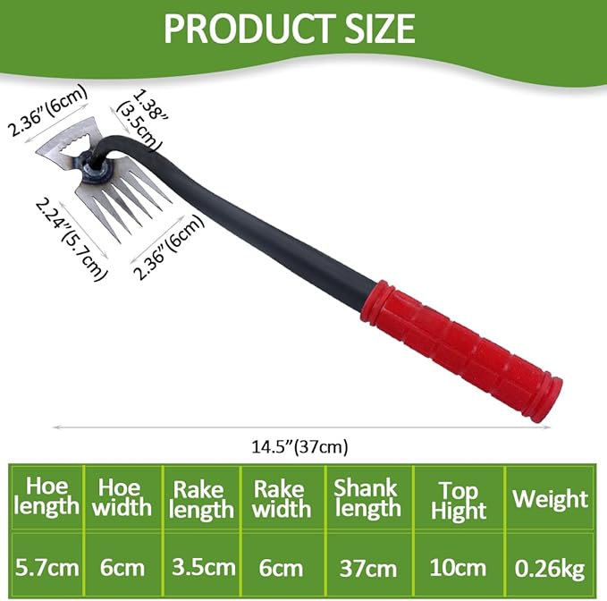 Weed Remover Tool, Portable Garden Weeder Tool, New Gardening Weeding Tools, for Garden Hand Tools for Vegetable Gardening Backyard Farm Planting & Uprooting Weeding Tool (Rubber Handle)