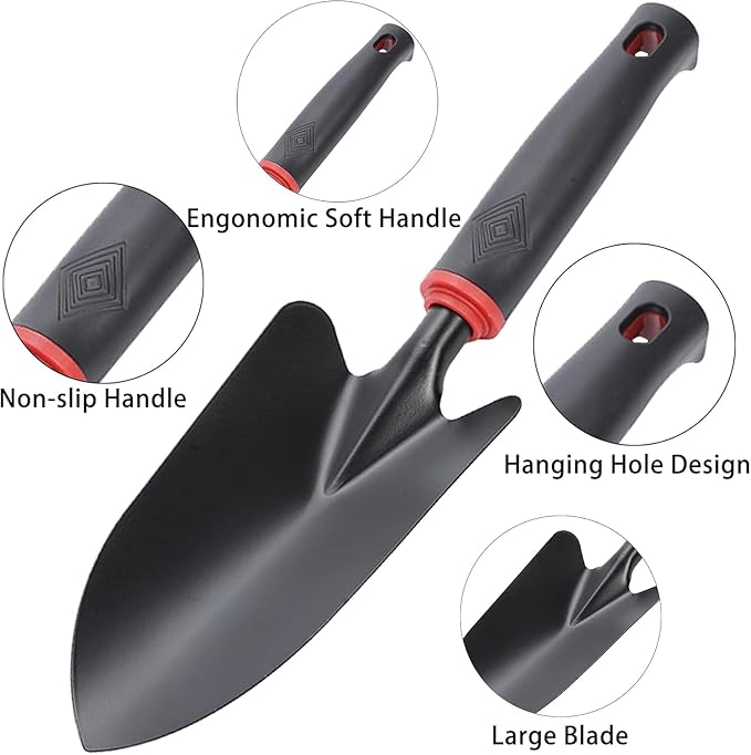 Garden Tool Set 4 PCS Include Stainless Steel Pruning Scissors Pruning Shears and Garden Shovel Transplant Trowel (YYhei)