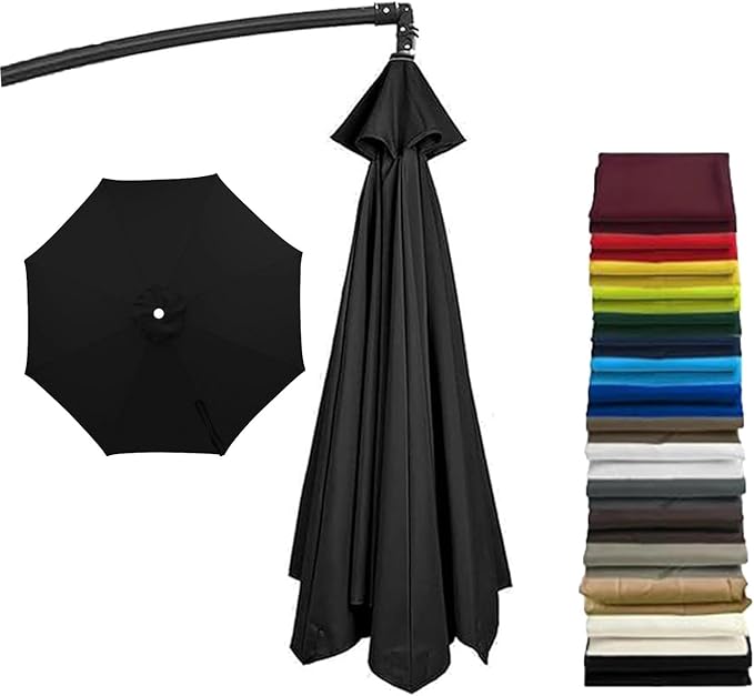 Cantilever Umbrella Replacement Canopy, Patio 8 Ribs Sun Umbrella Cover UV 50+ Protection Waterproof Cantilever for Garden, Backyard, Pool