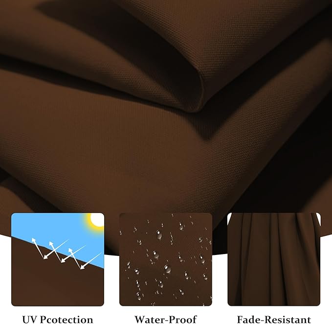10FT Patio Umbrella, Outdoor Offset Cantilever Umbrella with Sturdy 8 Ribs and Reinforced Base, Easy Tilt Adjustment for Backyard Pool Garden,Brown