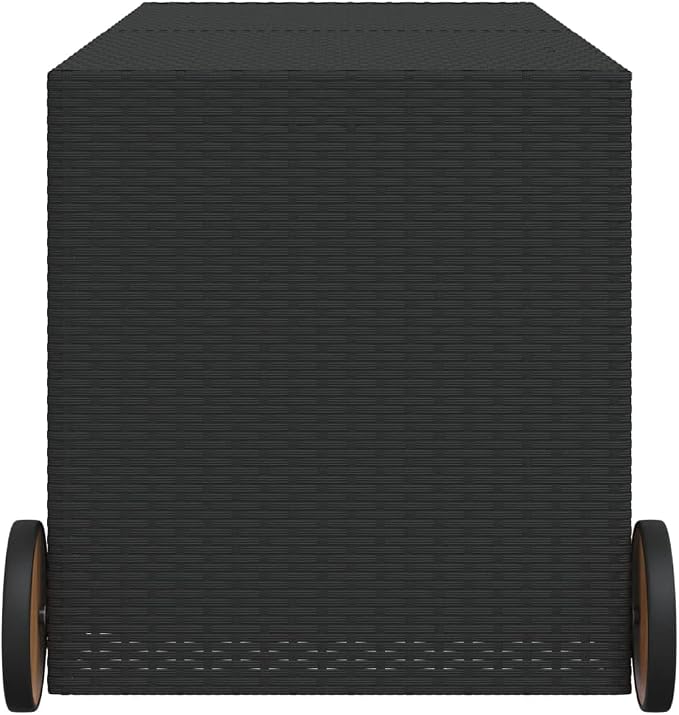 Gecheer Garden Storage Box, Large 74.8-Gallon Outdoor Deck Box with Wheels, UV-Resistant PE Rattan and Powder-Coated Steel, Rectangular Patio Storage for Balcony, Terrace, and Garden