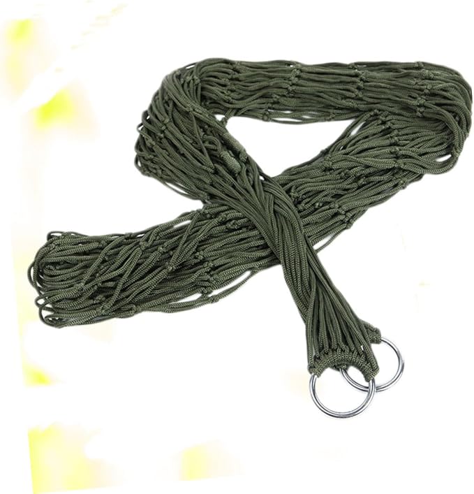Army Green Hammock Mesh Camper Accessory Nylon Rope Camping Swing Chair