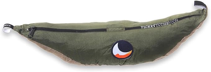 NOVICA Beige with Olive Green Trim Parachute Portable 1 Person Camping Hammock with Hanging Straps, 'Jungle Dreams' (Single)