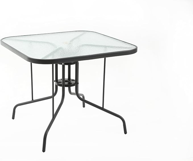 Square Patio Dining Table, 4-Person, Dark Grey