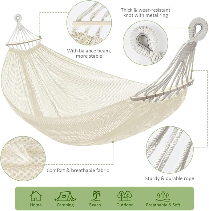 Outerman Camping Hammock,290 * 150cm(Max 550lb) Breathable Durable Portable Hammocks with Accessories, Perfect for Outdoor/Indoor Patio Backyard etc.