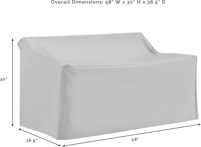 Crosley Furniture Patio Furniture Covers, Waterproof Outdoor Loveseat Cover for Backyard, Deck, Gray