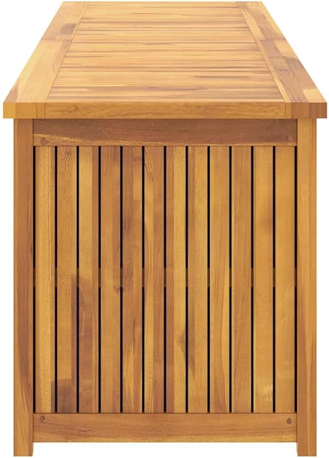 Solid Teak Wood Garden Box, Large Rectangular Outdoor Storage Container for Patio and Garden, Rustic Teak Deck Organizer, 78.7 x 19.7 x 21.7 in