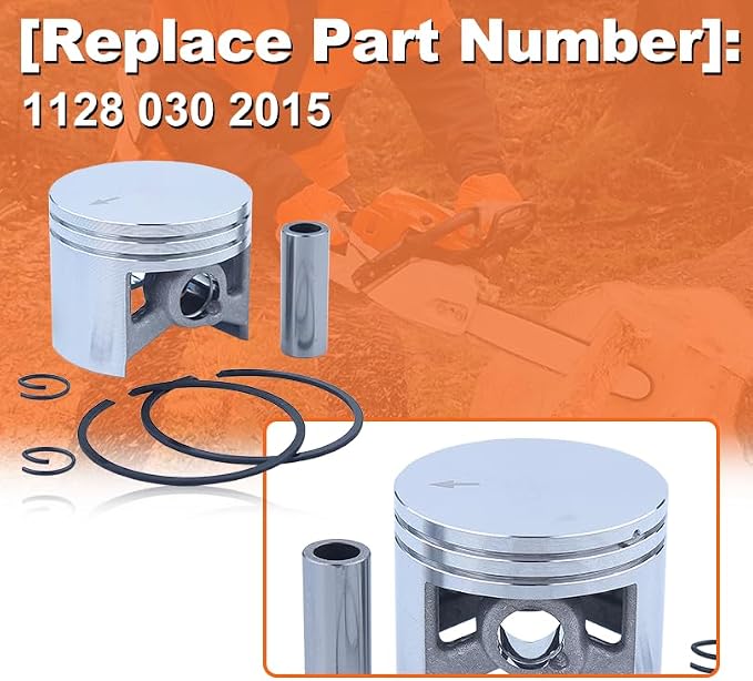 50MM Piston Kt for Stihl 044 MS440 W/Rings 12MM Wrist Pin Chainsaw 1128 030 2015, Piston Kit, Piston Needle Bearing, Oil Seal