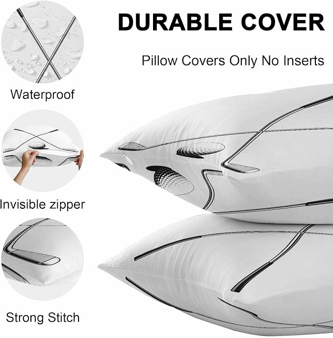 Vandarllin Outdoor Throw Pillows Covers 20x12 inch Set of 2 Waterproof Golf Ball Club Decorative Zippered Cushion Covers for Patio Furniture, Game Sports Lumbar Pillowcases