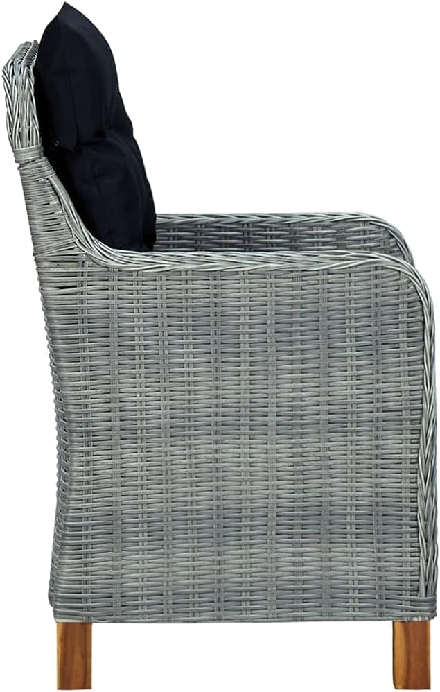 vidaXL 9 Piece Patio Dining Set in Light Gray/Black