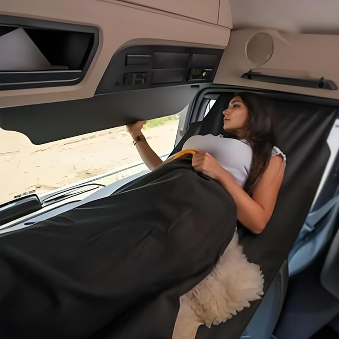 Truck Day Cab Hammock, Semi Truck Sleeping Solution, Black, Support Over 150kg, Comfortable Rest Platform, Best Gift for Driver